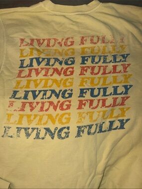 "Living Fully" Smiley crew neck